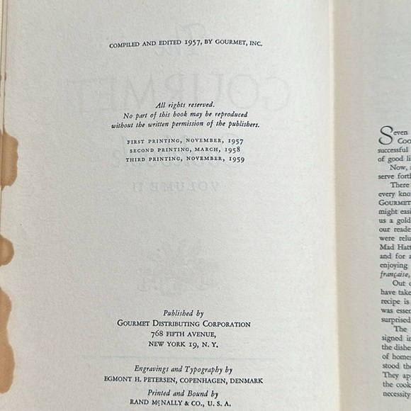 Vintage 1958 Gourmet Volume II (2) Hard Cover Cookbook Kitchen Home Cooking - Picture 4 of 8